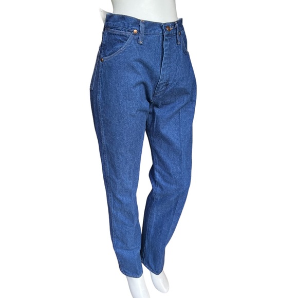 Vintage 90's Deadstock Wranglers Dark Wash Cowboy Cut Straight Leg Jeans 11x32 - Picture 8 of 9